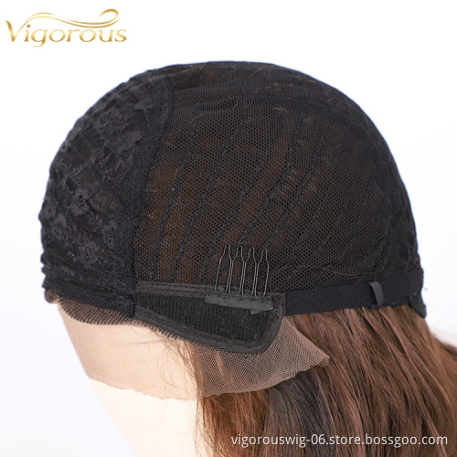 Long Cheap Women Hair Futura Brown For Full Head High Temperature Front Lace Synthetic Wigs Curly With Closure
